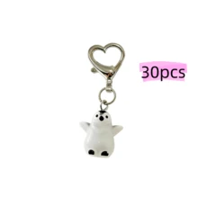 Brelok 3D Penguin Love - 1 para uroczych wisiorków z żywicy z parą pingwinów, nadaje się do torebek i akcesoriów do słuchawek, damski brelok z pierścieniem w kształcie serca, idealny prezent na Walentynki, ciepły brelok z pingwinem, prezent dla najlepszych przyjaciół, żony, męża, chłopaka, dziewczyny - Czarne i Białe - Zobacz 9