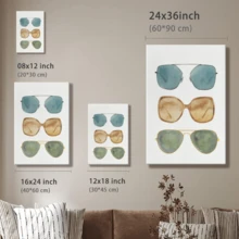 1pc Summer Minimalist Inspirational Wall Art, Motivational Quote Wooden Framed Wall Art, Wrapped Canvas Vintage Prints Poster, Sunglasses, Colored Frames, Accessories - Minimalist, Minimalist, Modern,  Style, Perfect Gift Decor, Wall Art for Living Room Bedroom Office, Hanging Hardware Included - Wrapped Framed Canvas, Vertical - Lienzo enmarcado - Ver 10