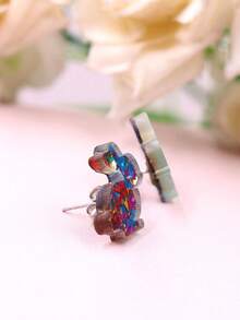 1 Đôi bông tai hình trứng và thỏ bằng acrylic tươi tắn, dễ thương, thích hợp làm quà tặng Phục Sinh, phù hợp cho phụ nữ đeo hàng ngày và trong các dịp lễ. - bông tai - Xem 9