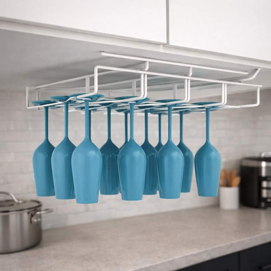 Kitchen Cabinet Organizers, Wire Racks, Rustproof Steel - 酒杯架 - 查看 1