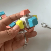 1pc 6-Key Stress Relief Squeeze Toy, Mechanical Fidget Keychain - Multicolor - View 5