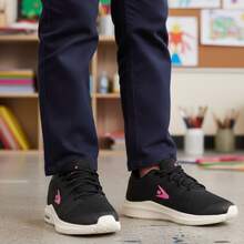 Tênis Infantil Escolar Confortável Leve Macio Antiderrapante - Preto/Rosa - Visão 2