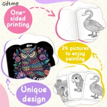GDTME Kreatives Mandala Malbuch, 24 Seiten dicke nicht-transparente Innenseiten, Mandala Tier Thema Malbuch, Liebe und Freundschaft Illustrationen, Neujahrsgeschenk, Ostern, Valentinstag, Geburtstag Urlaubsgeschenk, Malbuch für Erwachsene, Zeichenbuch für beste Freunde. Hilft Stress abzubauen, geeignet für Bürobedarf und Schulmaterial. - Alien-Buch - Übersicht 4