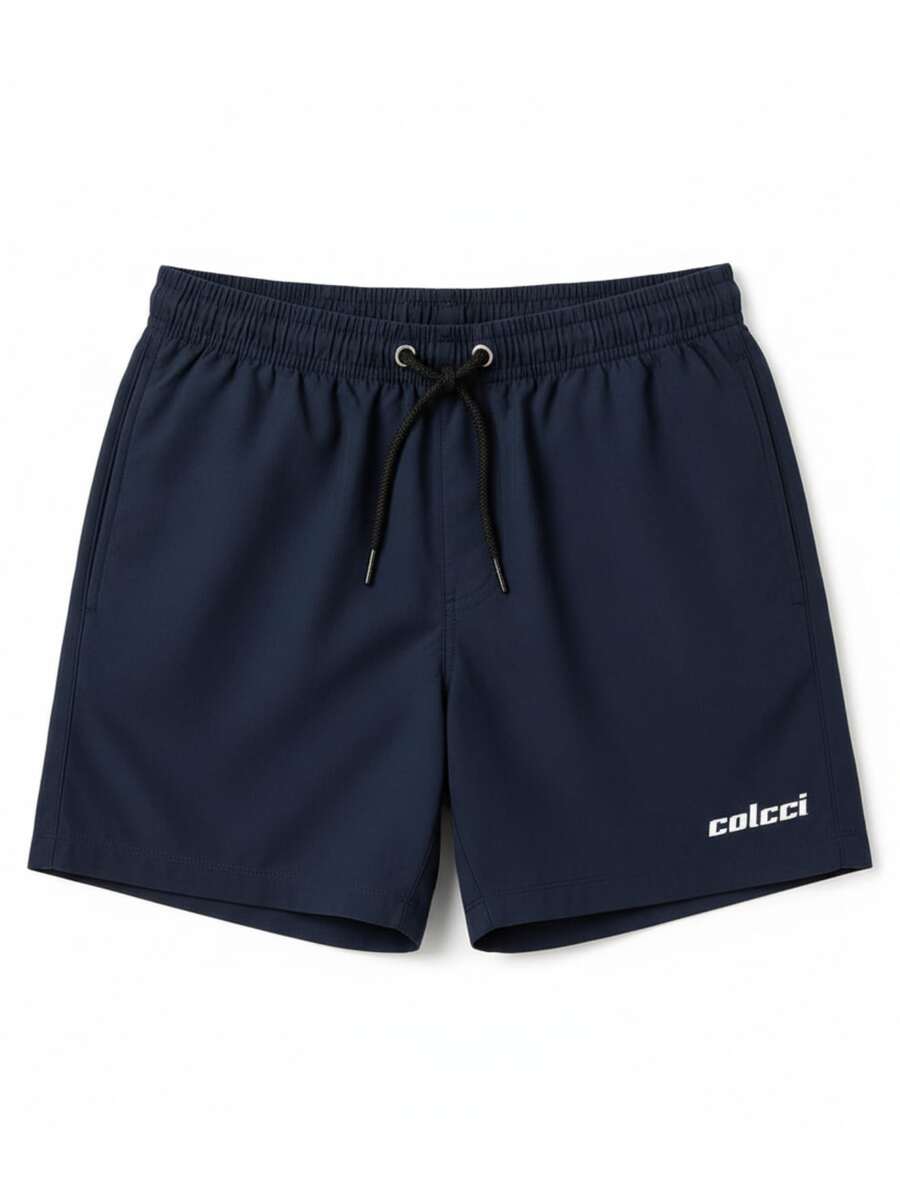 Men's Shorts, Bermuda Shorts, Tactel Elastane, Sportswear, Gym, Fitness, Dry Fit, Summer, Beach, Lightweight, CCI - 寶藍色 - 查看 1