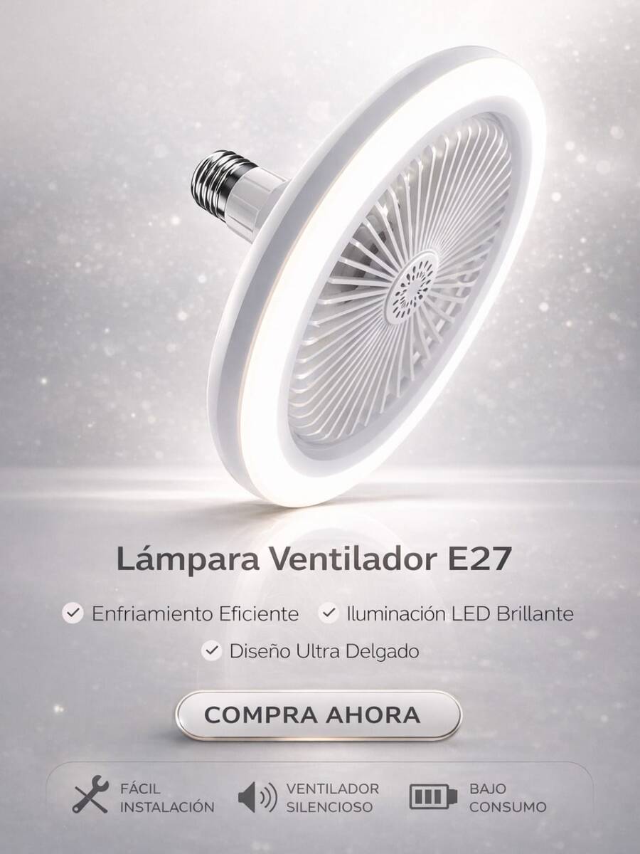 Ceiling Fan With White LED Light And 5 Blades
