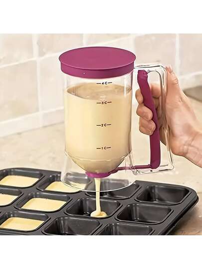Dispensador de Masa para Cupcakes y Panqueques, Medidor de 900ml, Mango Ergonómico, para Repostería