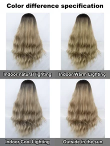 High Crown Black Tea Ombre Long Wavy Wig, Soft Loose Curls, Versatile For Daily Street Style & Music Festivals, Smooth & Low-Maintenance - Khaki - View 7