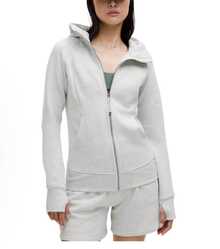 Lululemon Women's Scuba Full-Zip Hoodie | Classic Cotton-Blend Fleece Hooded Jacket | Luxury Soft Slim Fit Track Jacket | High-End Performance Full Zip Outerwear | Breathable Warm Athletic Sweatshirt With Thumbholes | Iconic Sculpting Sportswear Jumper - 淺灰色 - 查看 2