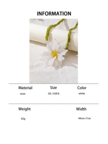 1件欧美跨界甜美3D白茶花竹结项链，小众新款中国风氛围女士项链 - 白色 - 查看 7