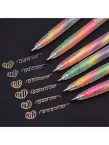 1/6/12pcs Gradient Spiral Writing Greeting Cards, Cute Cartoon Patterns, Random Styles, Office/Study Gift Pens, Student Stationery Small Prizes, Suitable For Parent-Child Education, School/Unisex/Student/Stationery/Drawing/Teacher/Classroom/Supplies/Birthday/Holiday/Party Gifts - Multicolor - View 3