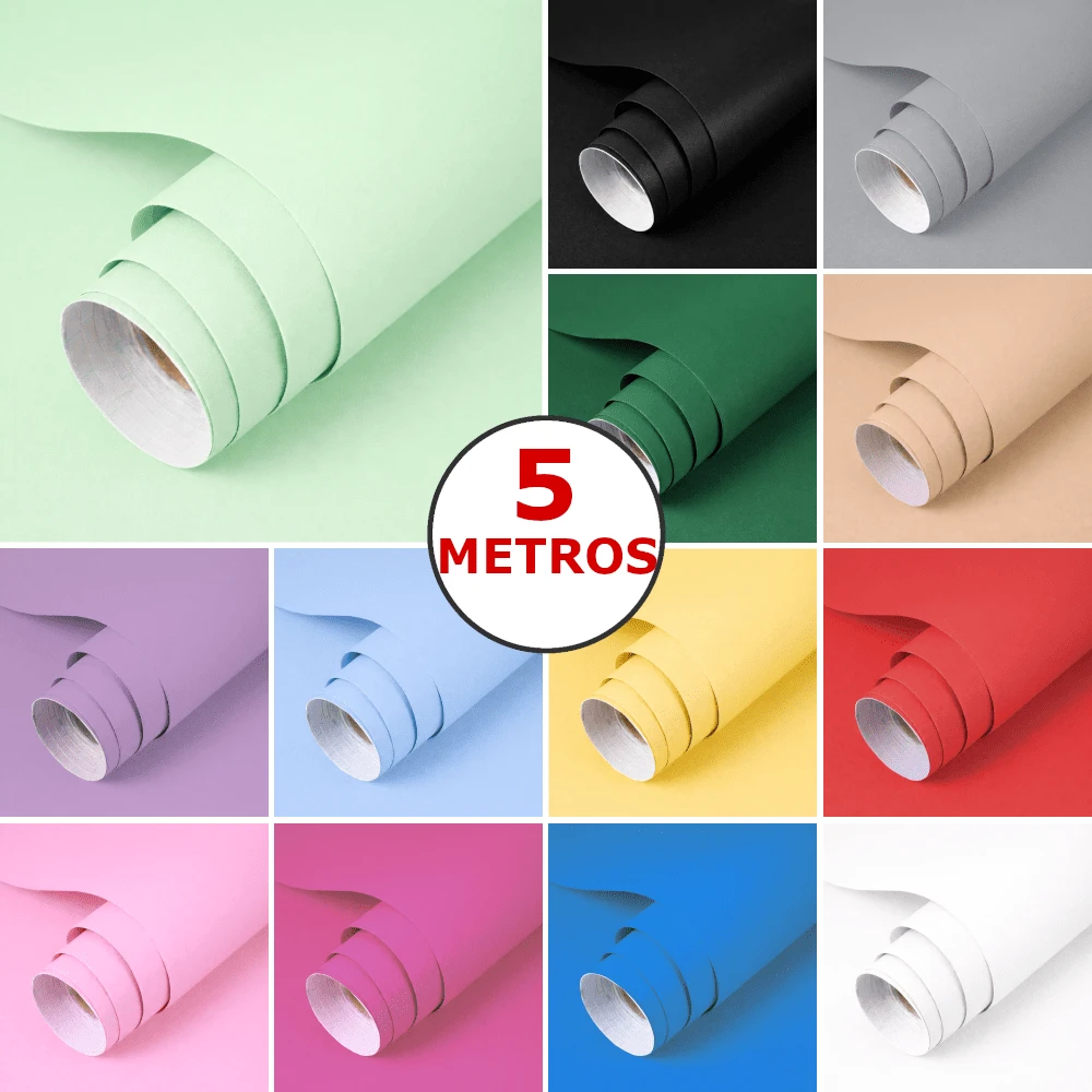 Colorful Adhesive Washable Wallpaper 5 Meters For Wrapping Furniture, Decorating Kitchen, Bedroom, Living Room, Bathroom - 粉紅色玫瑰 5米 x 45厘米 - 查看 1