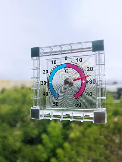 Square Thermometer Set For Indoor And Outdoor Use - Suitable For Doors And Windows, Easy Self-Adhesive Installation, Measures Temperature Range From -50°C To 50°C, Great For Greenhouses And Gardens