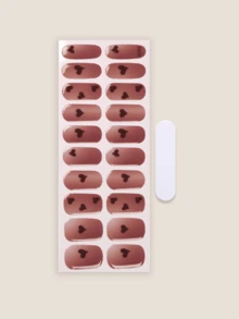 Emi凝胶美甲贴纸，透明底，20片装，需配合UV灯使用，沙龙品质，持久耐用，ES20跨境批发红皮书风格美甲贴纸，适用于指尖 - 珊瑚粉 - 查看 3