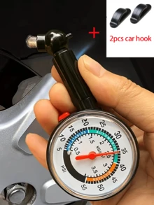 重型高精度轮胎压力表 - 双 PSI/KPa 刻度，量程 0.5-7.5 PSI/0-100 KPa，金属和塑料材质，便携式轮胎充气表，带红色指针，适用于卡车、摩托车、房车、全地形车、汽车零部件、汽车配件、汽车测试工具、轮胎部件、轮胎压力表 - 彩色 - 查看 9