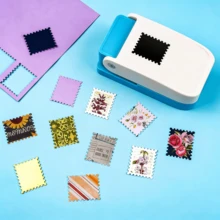 New Stamp Frame DIY Hole Punch Tool, Stamp Shaped Craft Hole Punch, Round Hole Punch, Serrated Hole Punch, Embossing Tool - Multicolor - View 8