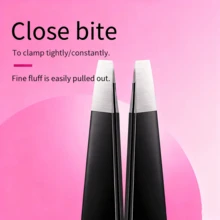 1 Set Professional Stainless Steel Tweezers - Precision Slant & Pointed Tips For Eyebrow, Facial Hair Removal, Splinter & Blackhead Removal - Durable, Easy-Grip Design For Men & Women, Precision Tweezers|Sleek Tweezer Design|Durable Construction, Tweezers For Hair Removal - Black - View 6