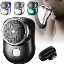 Mini Barbeador EléTrico PortáTil À Prova D'áGua TIPO-C Aparador De Barba De Bolso - preto - Visão 1