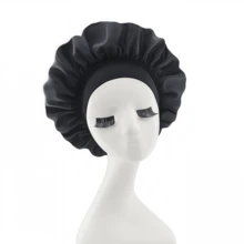 1件装奢华真丝睡帽，缎面发帽，女士宽边高弹缎面睡帽，适合长卷发或辫发，优质真丝材质护发帽，卷发真丝发带。 - 卡其色 - 查看 10