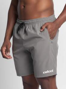 Men's Shorts, Bermuda Shorts, Tactel Elastane, Sportswear, Gym, Fitness, Dry Fit, Summer, Beach, Lightweight, CCI - 灰色 - 查看 2