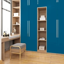 Colorful Adhesive Washable Wallpaper 5 Meters For Wrapping Furniture, Decorating Kitchen, Bedroom, Living Room, Bathroom - 藍色 5米 x 45厘米 - 查看 2