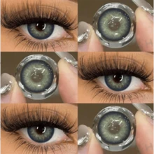 蓝绿色，14.5毫米自然柔软一次性隐形眼镜，适合万圣节角色扮演 - 綠色 - 查看 1