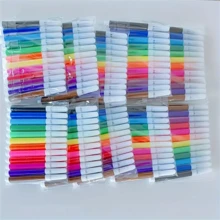 60/120色迷你水彩笔套装，色彩鲜艳，可水洗，适用于绘画、着色、书法、工艺品制作、日记和团体艺术活动 - 彩色 - 查看 10