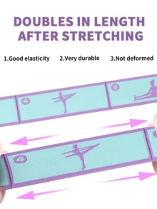 1条装弹力瑜伽阻力带，多节设计，适用于成人舞蹈训练、健身房及家庭普拉提锻炼、健身训练 - 彩色 - 查看 7