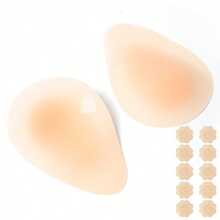 1对隐形自粘防摩擦可重复使用乳贴，适用于泳装、衬衫、吊带背心、海滩、水疗中心、旅行、水上乐园、游泳池、露背上衣和日常穿着。 - 彩色 - 查看 9