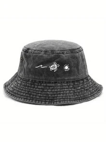 1顶印花复古渔夫帽，男士款，适合返校、派对、海滩、圣诞节、婚礼、户外休闲、学生和教师，可作礼物，经典美式Y2K风格，粉色/黑色/绿色 - 漁夫帽 - 查看 7