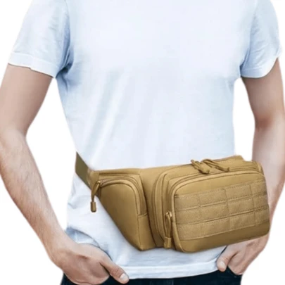 800D Oxford Cloth Outdoor Multifunctional Tactical Waist Bag, Sports Running Hiking Casual Waist Pack, Cycling Crossbody Chest Bag, Invisible Shoulder Messenger Bag, Large Capacity Fishing Lure Bag