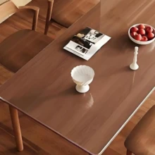 1 tấm khăn trải bàn PVC trong suốt dày 0.25mm, chống thấm nước, chống trầy xước, chịu nhiệt, thích hợp cho gia đình, khách sạn, bàn ăn, bàn cà phê. - trắng - Xem 7