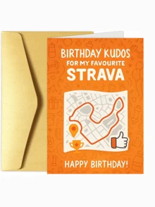 1张Strava主题生日贺卡（含信封） - 健身应用主题，生日祝福，跑步、骑行、游泳、健身房 - 送给Strava用户、健身爱好者和成年人的完美礼物 - 生日派对装饰，生日贺卡 - 多色 - 查看 7