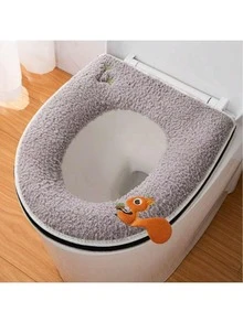 Bộ bọc bồn cầu giữ ấm, bao gồm bồn cầu và vỏ bọc bồn cầu, đệm ngồi bồn cầu mềm mại, ấm áp, có thể giặt được, vỏ bọc vòng bồn cầu, vật dụng thiết yếu gia đình, mùa đông - Nhiều màu - Xem 4