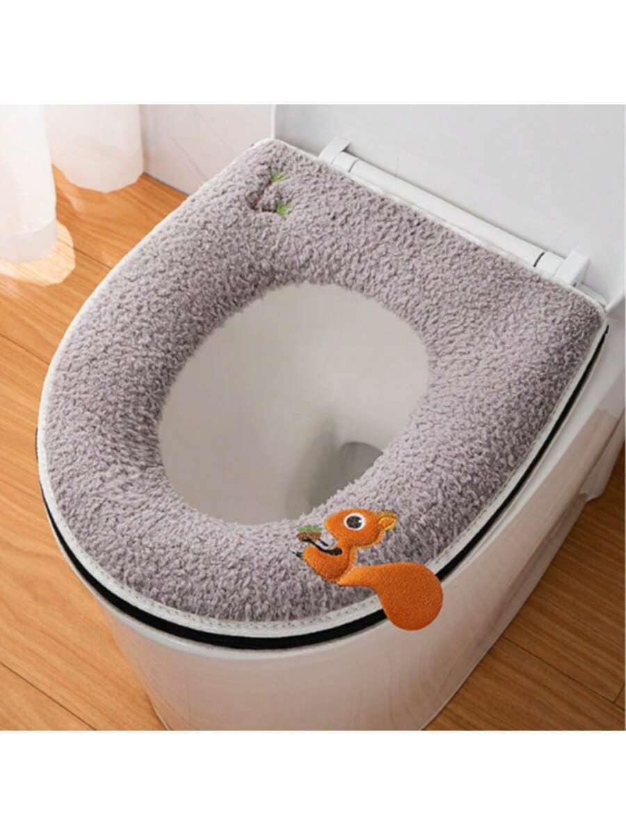 Bộ bọc bồn cầu giữ ấm, bao gồm bồn cầu và vỏ bọc bồn cầu, đệm ngồi bồn cầu mềm mại, ấm áp, có thể giặt được, vỏ bọc vòng bồn cầu, vật dụng thiết yếu gia đình, mùa đông - Nhiều màu - Xem 4