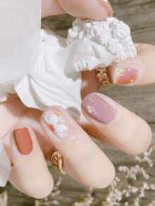 Emi凝胶美甲贴纸，透明底，20片装，需配合UV灯使用，沙龙品质，持久耐用，ES20跨境批发红皮书主题美甲贴纸，适用于指尖 - 淺粉色 - 查看 5