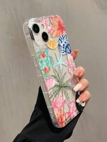 1个气囊海龟、熊、椰子树、花朵个性化简约全包覆TPU防震手机壳，兼容苹果17、16、15、14、13、12、11 Pro Max、Air、Series - 彩色 - 查看 4