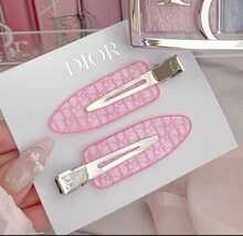 Dior 2个/套 粉色透明树脂发夹，适合日常佩戴 - 粉色 - 查看 4