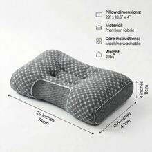 1pc/2pcs Of Cervical Pillow, Designed For Ergonomic Neck Suitable For Side, Back, And Stomach Sleepers, Featuring A Breathable Pillowcase - Size 1000G/2000G - 淺灰色 - 查看 2
