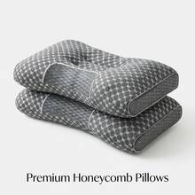 1pc/2pcs Of Cervical Pillow, Designed For Ergonomic Neck Suitable For Side, Back, And Stomach Sleepers, Featuring A Breathable Pillowcase - Size 1000G/2000G - 淺灰色 - 查看 1