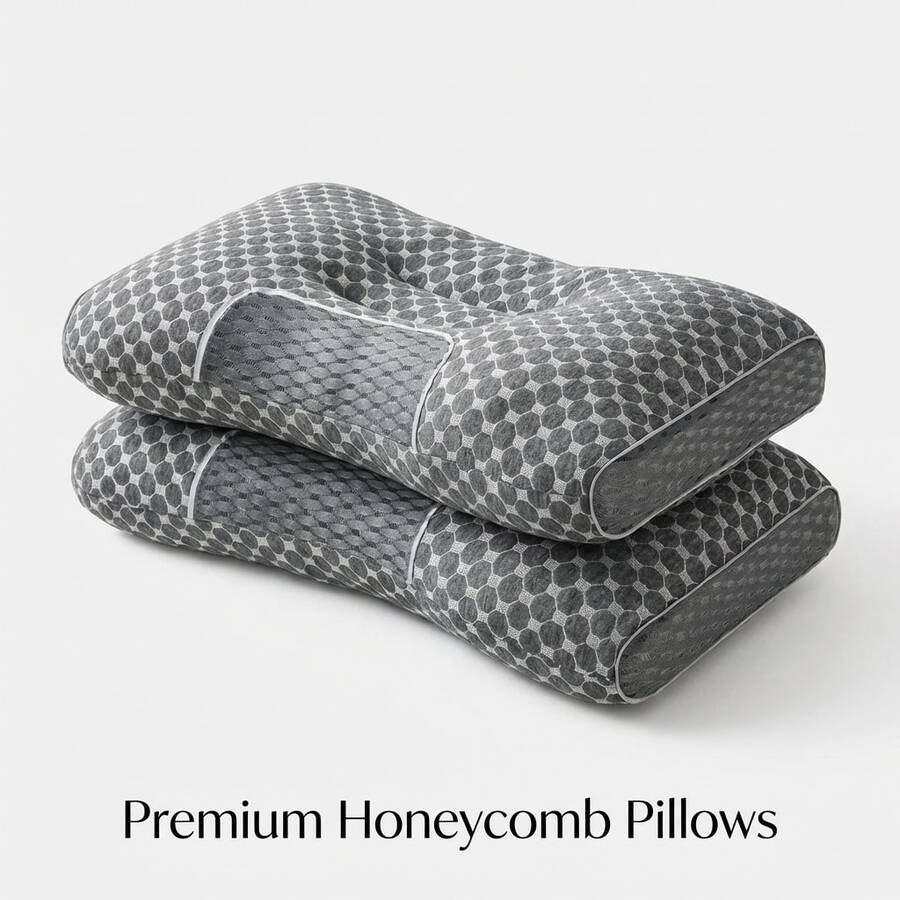 1pc/2pcs Of Cervical Pillow, Designed For Ergonomic Neck Suitable For Side, Back, And Stomach Sleepers, Featuring A Breathable Pillowcase - Size 1000G/2000G - 淺灰色 - 查看 1