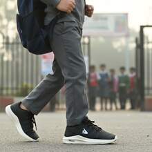 Comfortable, Lightweight, Soft, Non-Slip Children's School Sneakers. - Black/White - View 8
