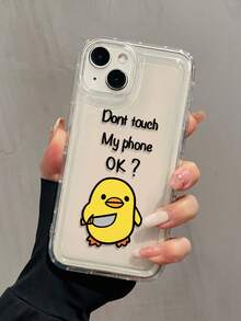 1个充气英文文字黄色小鸭极简TPU防震手机壳，兼容 17、16、15、14、13、12、11 Pro Max、Air和系列 - 彩色 - 查看 3