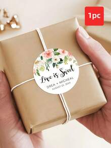 1/30/60/120pcs Customized Round Label Stickers, Personalized Wedding Stickers, Floral Pattern Stickers, Customized Name Stickers, Waterproof Stickers, Perfect For Weddings, Baptism Gifts, Candy Box Sealing, Gift Boxes, Anniversaries, Gift-Ready, Envelope Seals - Multicolor - View 39