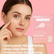 200/400片装水凝胶祛痘贴，不含酒精，无香精，温和不刺激，有效遮盖痘痘和瑕疵，茶树油祛痘贴，送给漂亮女孩的礼物 - 彩色 - 查看 4