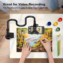 1pc Multi-Function Phone Holder, Adjustable Gooseneck Clamp Phone Stand - Universal 360° Flexible Mount, Suitable For Bedside Slouchy Arm Clip Stand - Black - View 4