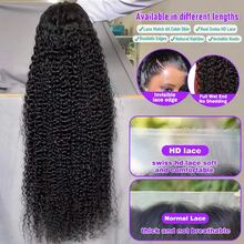 34 Inch Deep Wave 5x5 13x4 13x6 Lace Front Human Hair Wig 200% Density 100% Brazilian Virgin Human Hair Curl 360 Full Lace Frontal Wig Pre-Plucked With Baby Hair Natural Black Color Human Hair For Women - Natural Black - View 3