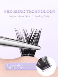 Neweye 120 Stück V-förmige, selbstklebende Wimpern, D-Krümmung, selbstklebende Wimpernbüschel, flauschig, 10-16 mm gemischt, einzelne selbstklebende DIY-Wimpernverlängerungen, klebefrei, Büschel-Wimpern, natürlich, fließend, Wimpernverlängerung, Geschenk für Frauen & Mädchen Make-up Tools - D - View 4
