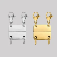 Layered Magnetic Necklace Clasp, 18K Gold And Silver Separators For Stackable Necklace Clasps, Jewelry Clasps For Necklace Separation And Extension - Multicolor - View 7