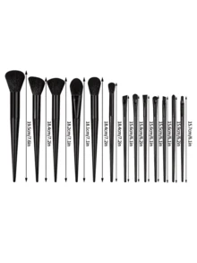 13pcs Makeup Brush Set, Soft & Fluffy, Professional Foundation Brush, Powder Brush, Eyeshadow Brush, Kabuki Brush, Blending Brush, Comes With Makeup Bag, Great Gift For Beginner Makeup Lovers, Black - Black - View 6