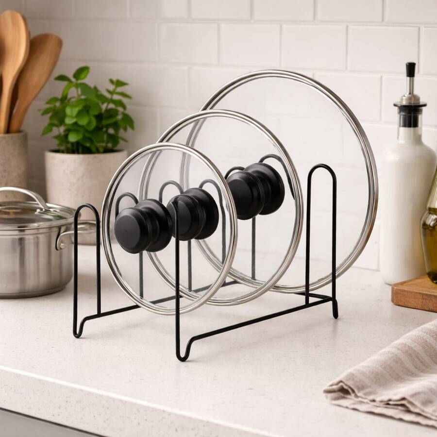 Kitchen Cabinet Organizers, Wire Racks, Rustproof Steel - Soporte para tapa de olla - Ver 1